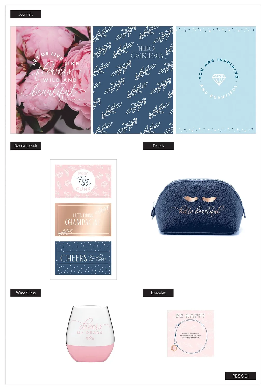 Happy Planner Soul Sister coffret cadeau témoin 12 pièces