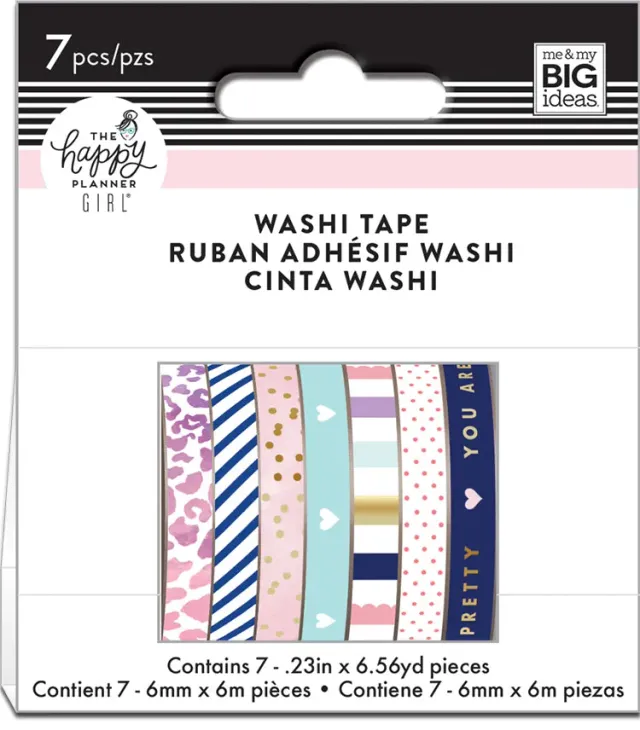 Happy Planner Glam Girl washi tape 7 rouleaux couleur