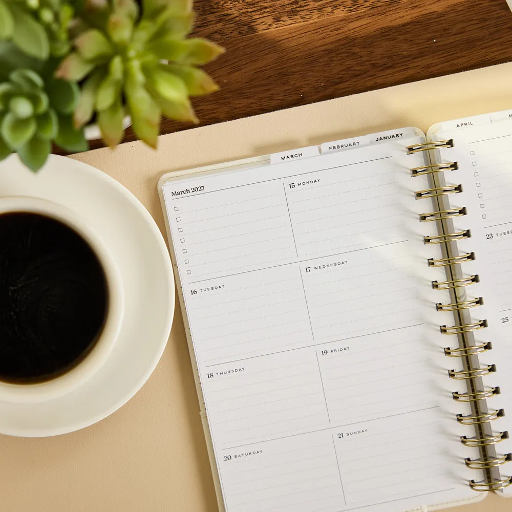 Happy Planner Citrine 2027 agenda spirale A5 ivoire lundi