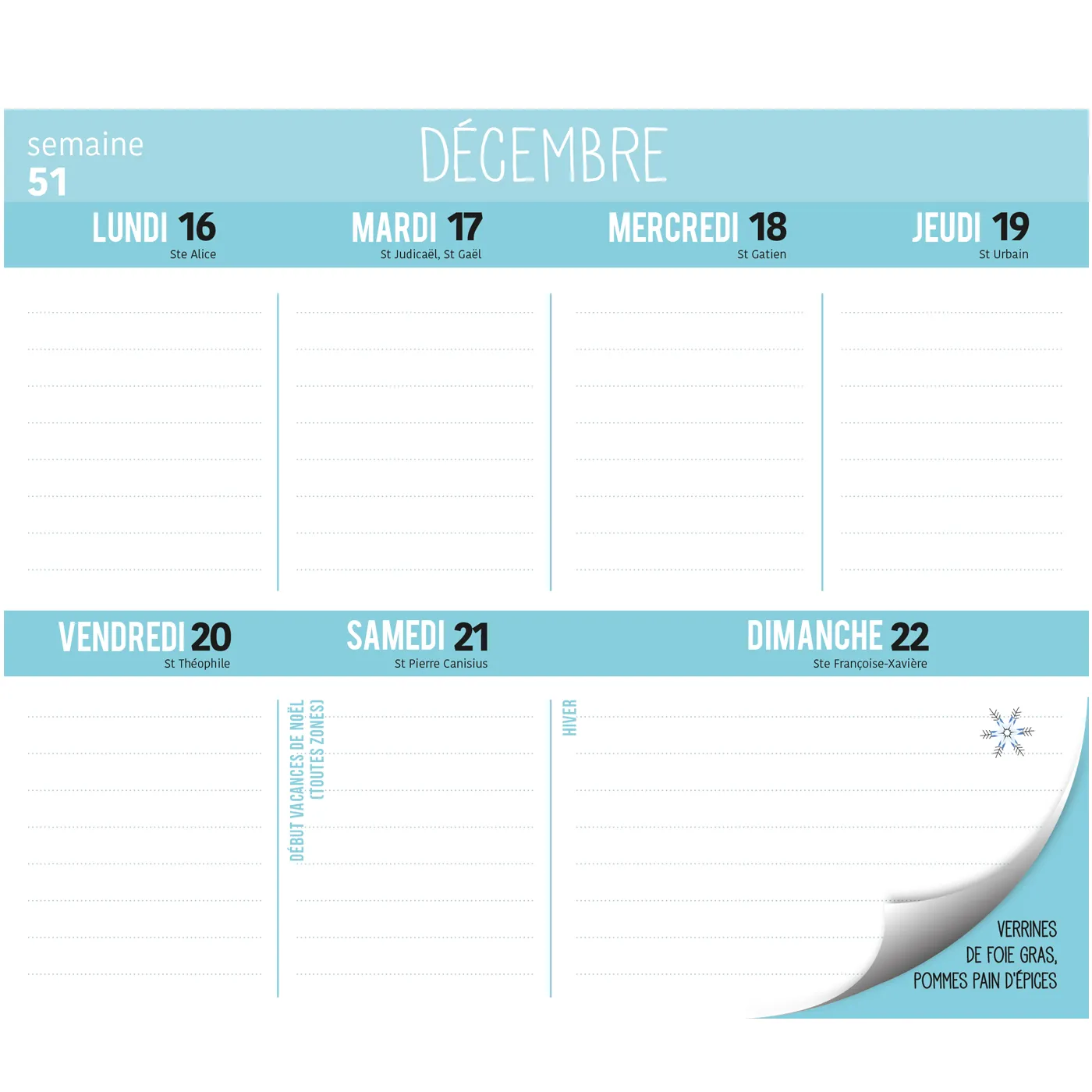 Frigobloc Robot-Cuiseur 2020 calendrier familial aimanté recettes