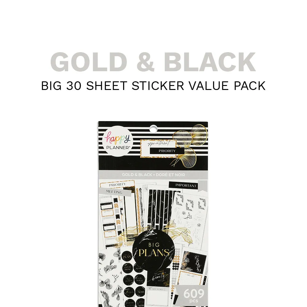 Happy Planner Gold & Black stickers value pack 690