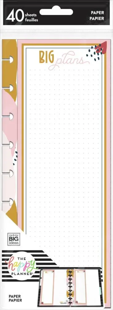 Happy Planner recharge papier plié checklist notes 40 feuilles