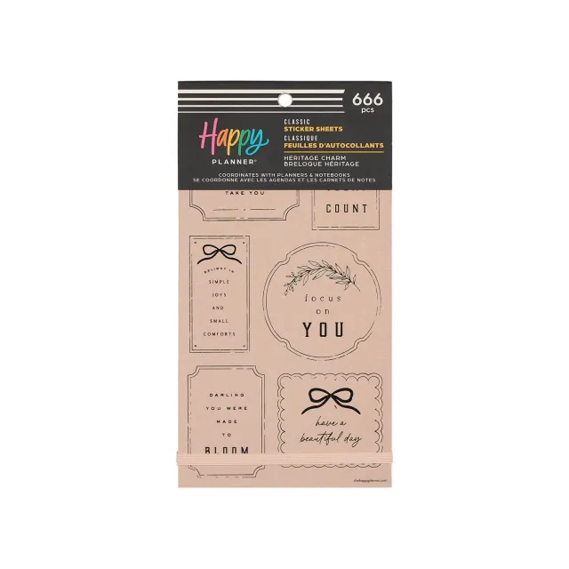 Happy Planner Heritage Charm stickers value pack 666 pièces