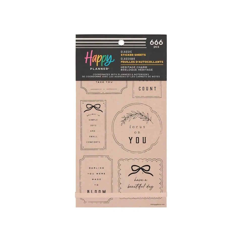 Happy Planner Heritage Charm stickers value pack 666 pièces