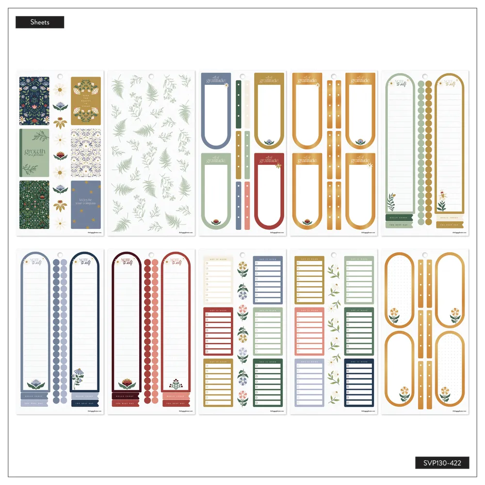 Happy Planner Forest Flowers stickers 30 feuilles nature