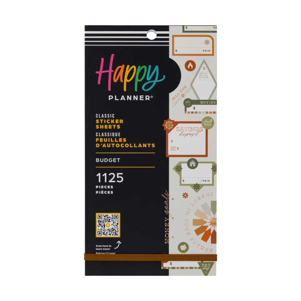 Happy Planner Sage & Terracotta Budget stickers 30 planches budget