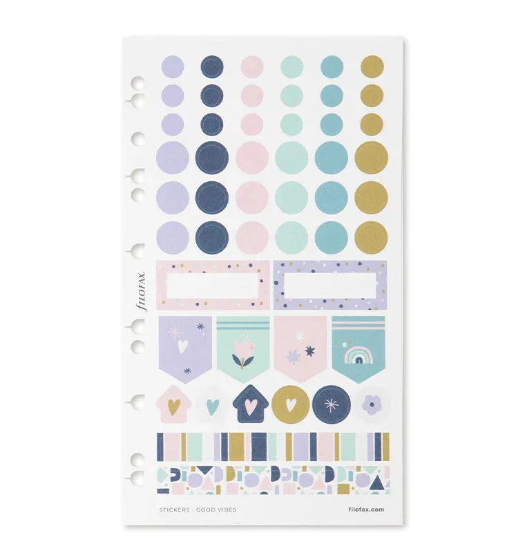Filofax Good Vibes Stickers autocollants 6 feuilles repositionnables