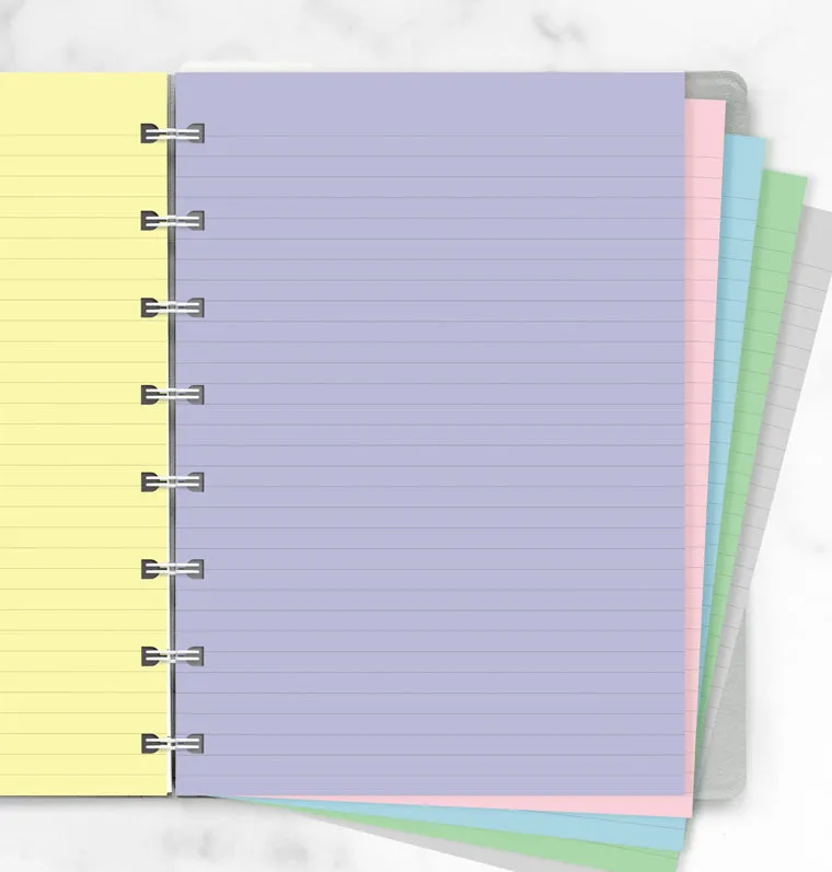 Filofax Notebook A5 recharge lignée pastel