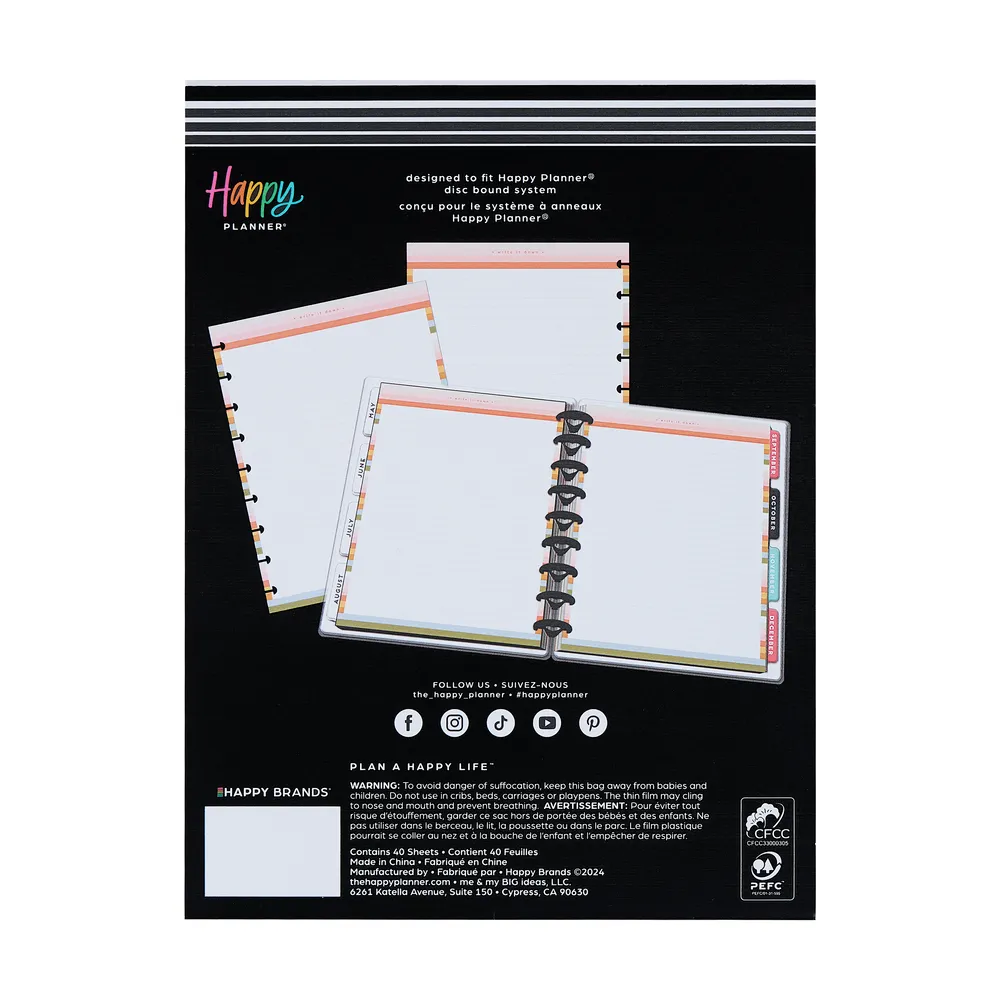 Me & my big ideas Simple Joys papier recharge pointillé ligné Classic 40 feuilles