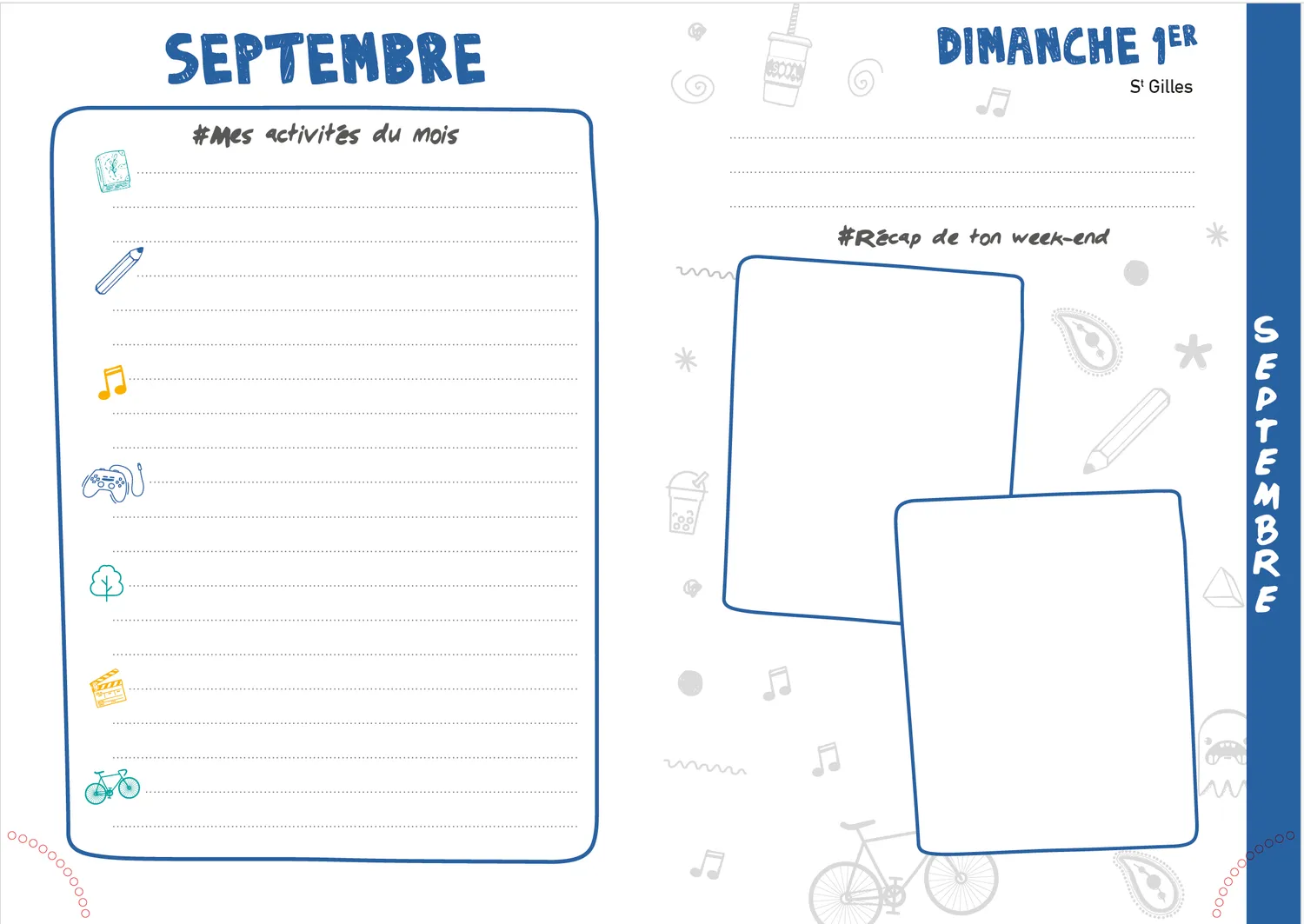 Frigobloc Mon agenda créatif spécial sixième 2024-2025 agenda personnalisable