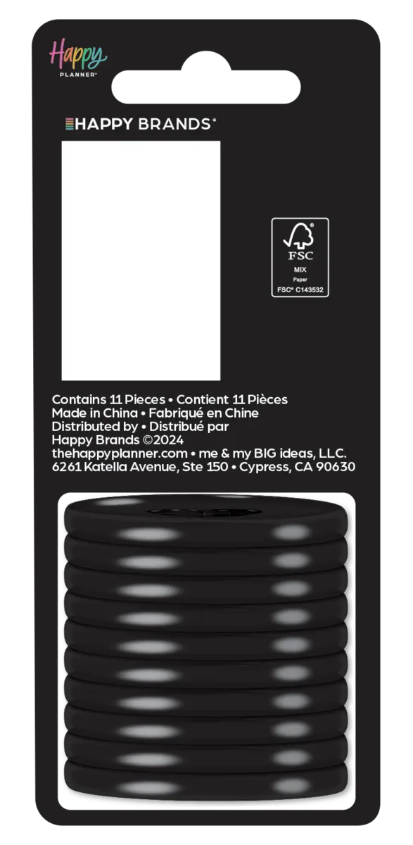 Happy Planner Expander disques extension noirs 44 mm lot de 11
