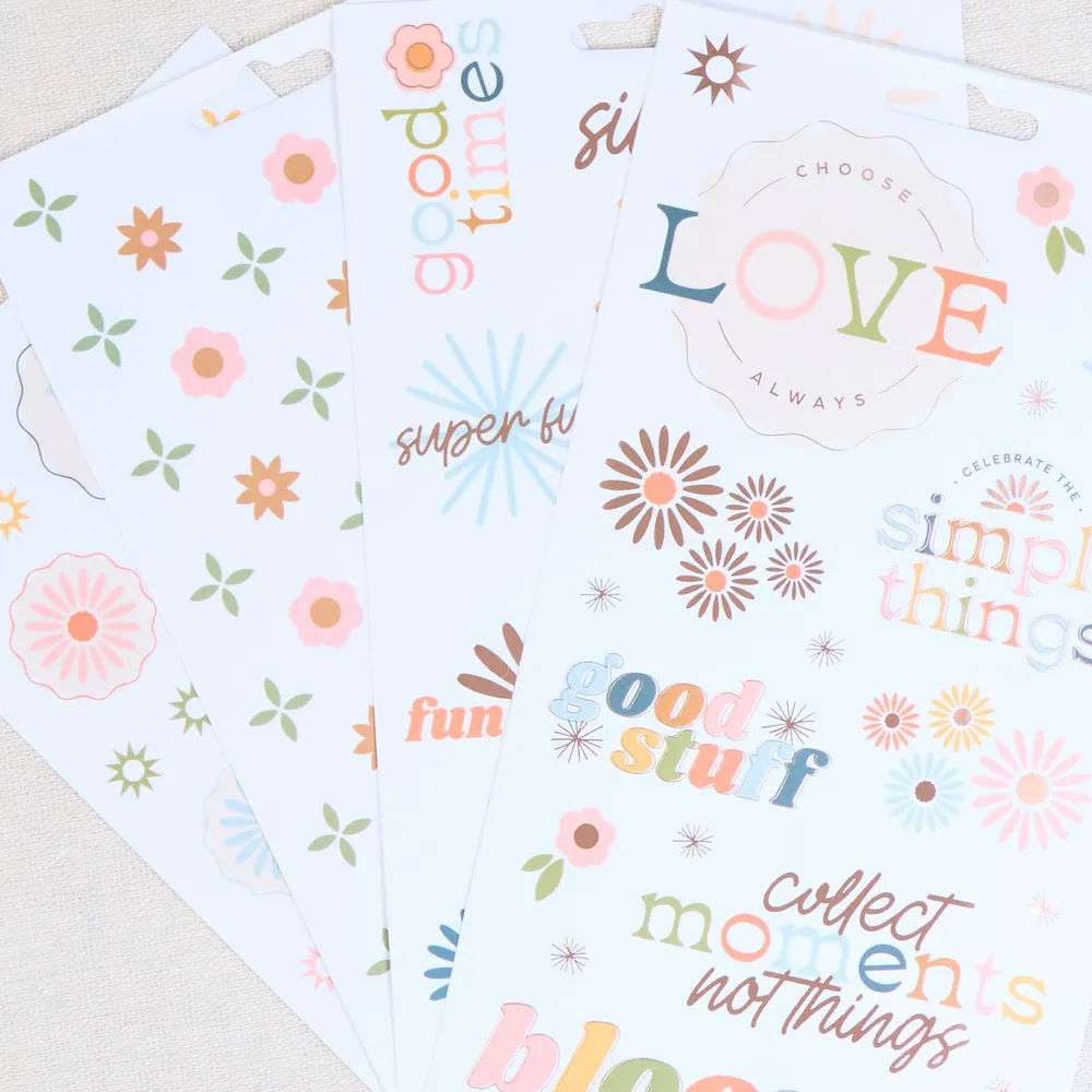 Happy Planner Simple Joys stickers agenda 5 planches doré