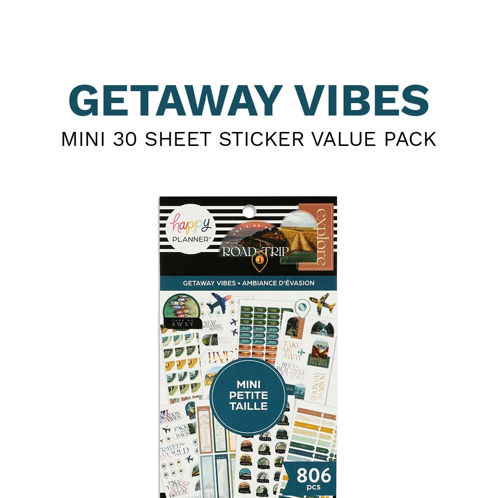 Happy Planner Getaway Vibes stickers Mini 806 pièces