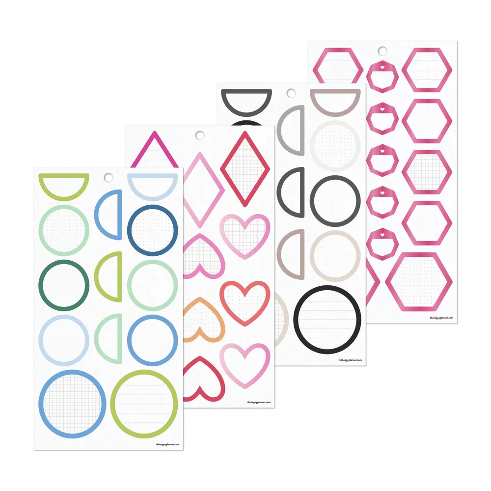 Happy Planner Bright Colorful Boxes stickers Classic 390 autocollants