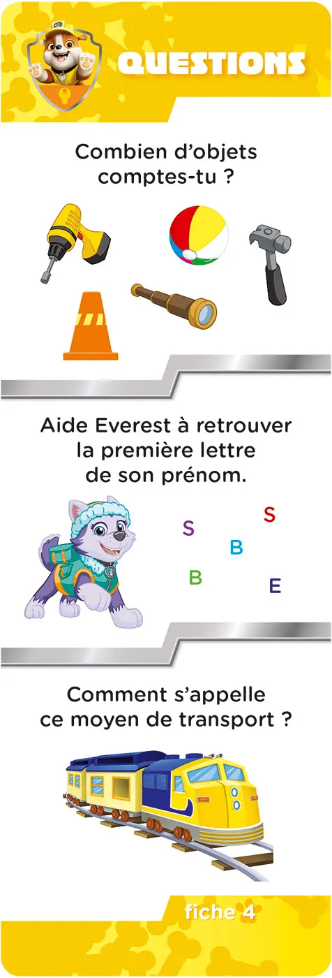 Les Incollables Pat' Patrouille éventail quiz moyenne section