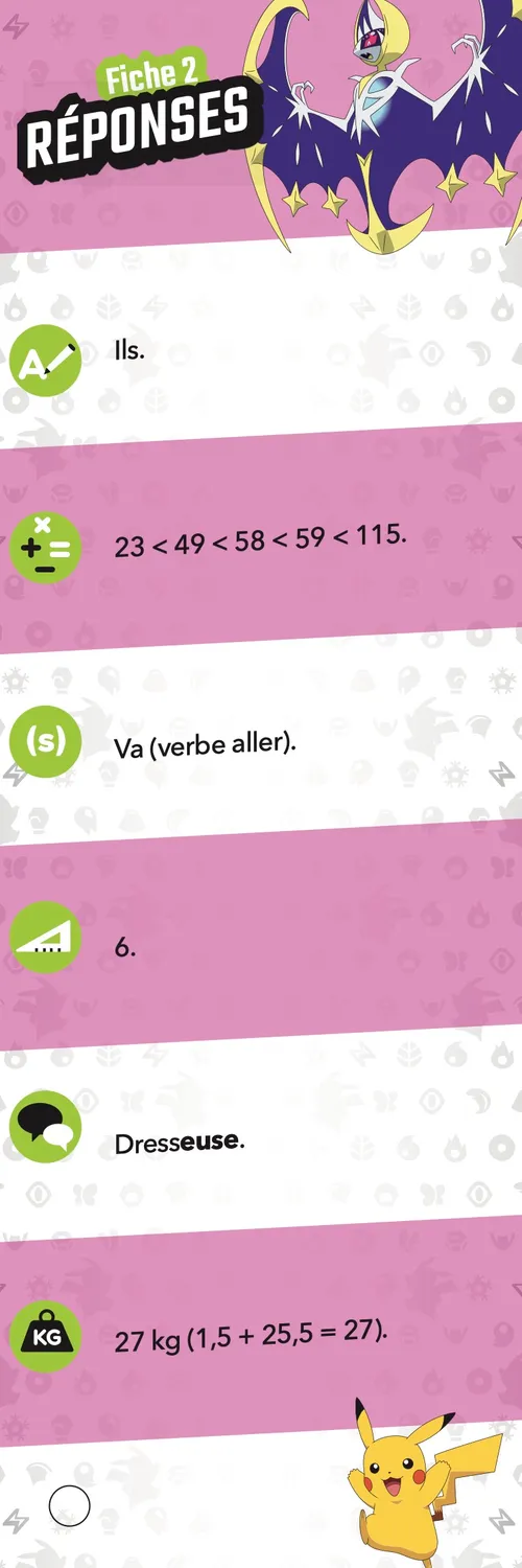 Les Incollables Pokémon Je rentre en CM2 éventail quiz 9/10 ans