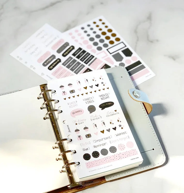 Filofax Confetti stickers agenda A5 Personal repositionnables