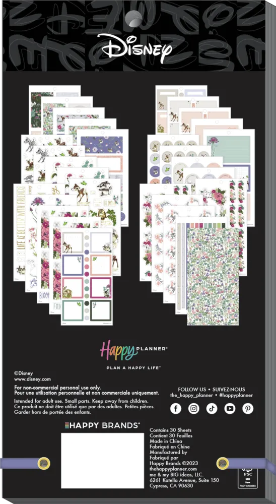 Happy Planner Disney Bambi Springtime stickers grand 385 motifs floraux