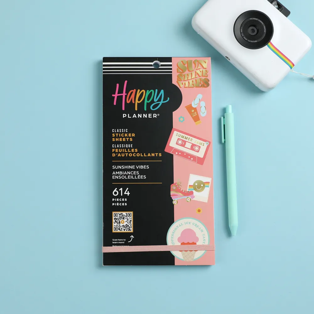 Happy Planner Sunshine Vibes stickers 614 colorés