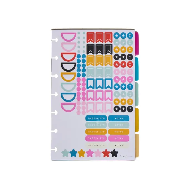 Happy Planner Happy Brights Mini intercalaires plastique 6 pièces couleur