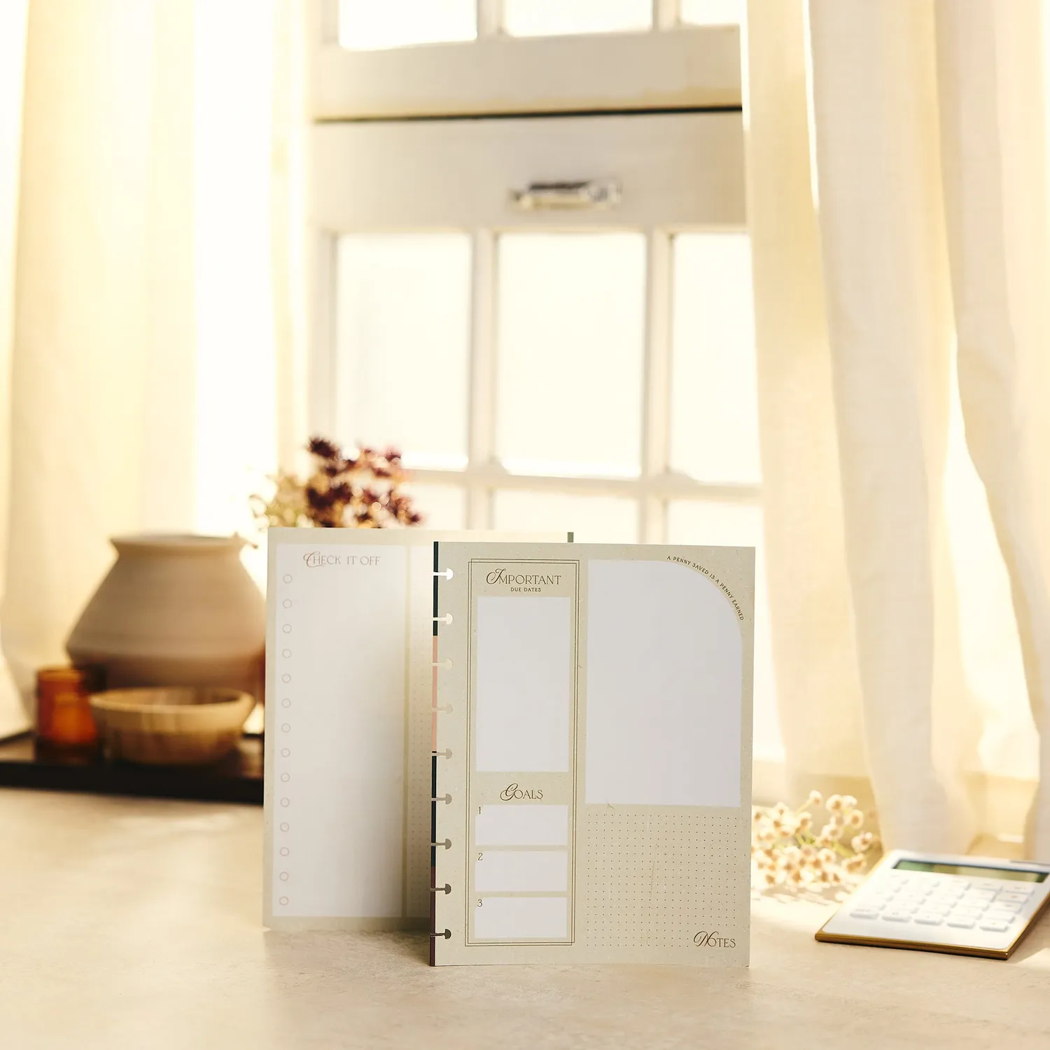 Happy Planner Amber & Oak recharge budget Classic 40 feuilles