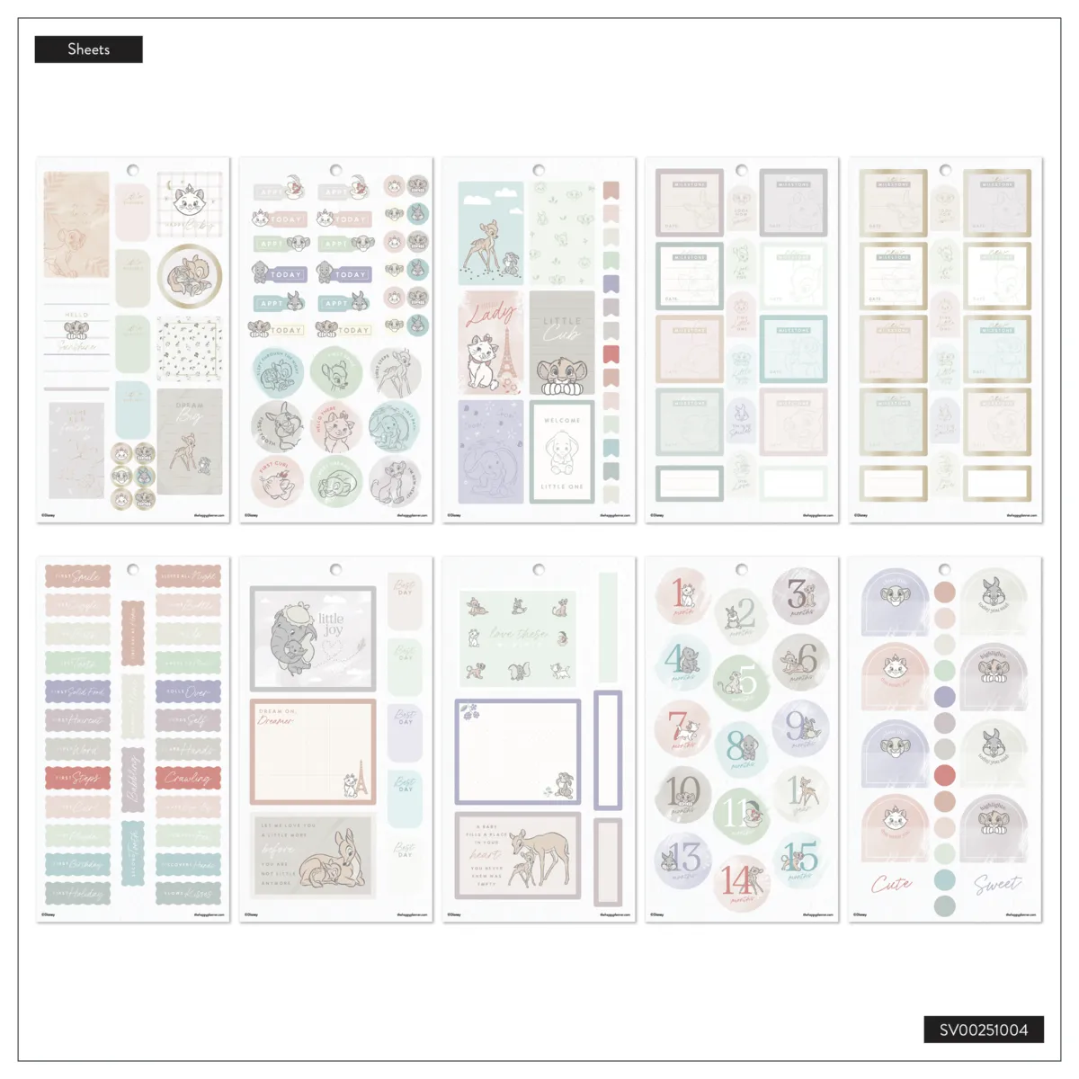Happy Planner Disney Bébé Welcome Little One stickers 742 pcs