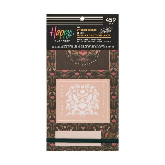 Happy Planner Twilight Tapestry stickers Big 30 feuilles floral