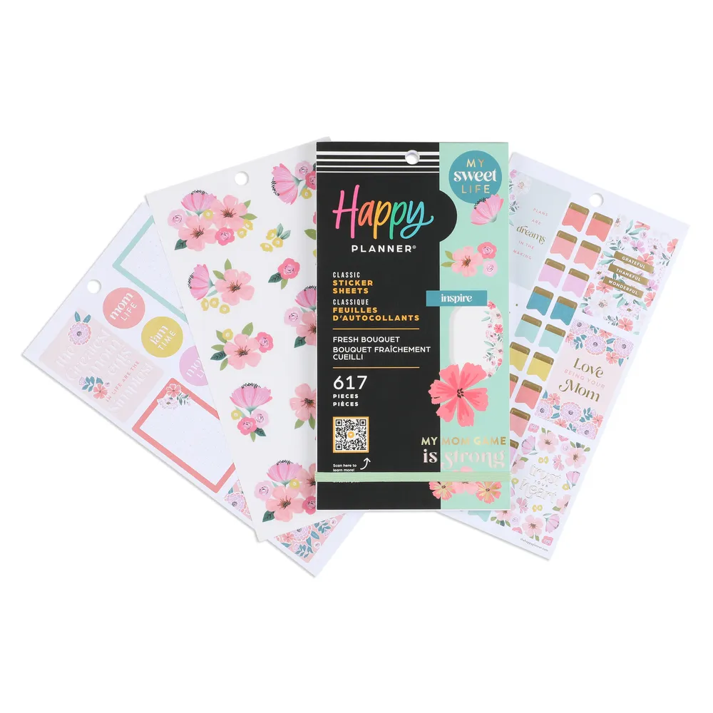 Happy Planner Mom's Fresh Bouquet stickers 30 planches 617 fleurs