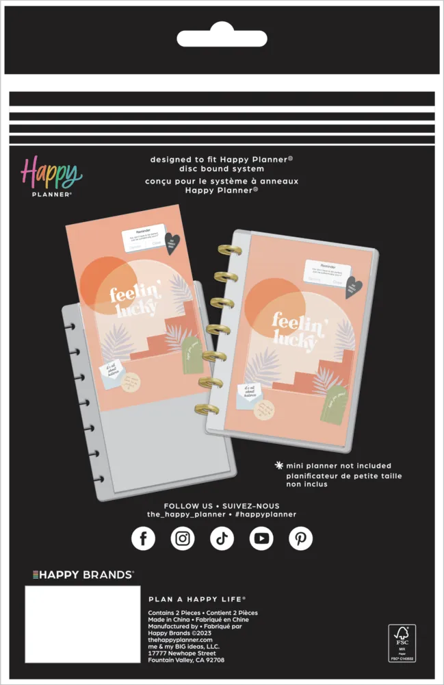 Happy Planner Essentials couverture Mini à personnaliser transparente