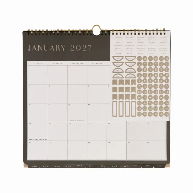 Happy Planner Citrine Midnight calendrier mural 2027 petit