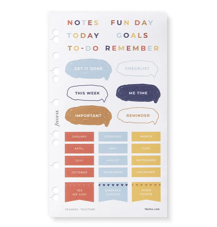 Filofax Together stickers repositionnables 6 feuilles