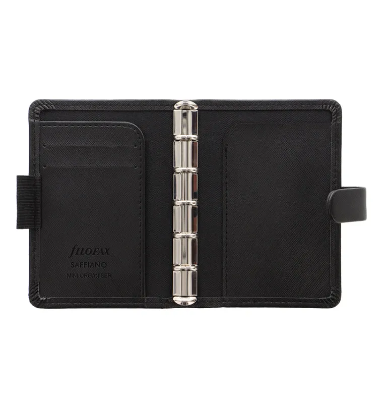 Filofax Saffiano organiseur Mini noir à anneaux