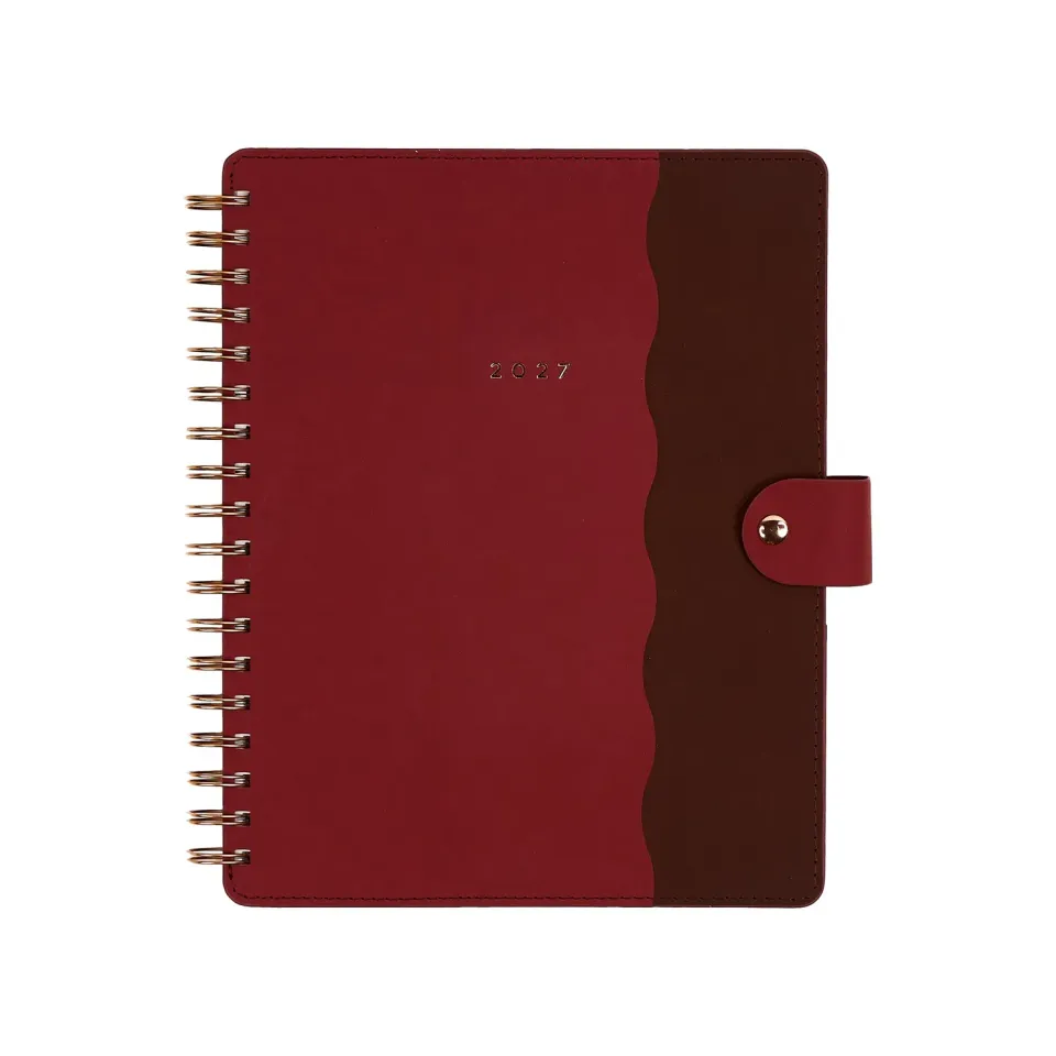 Citrine Burgundy Scallop 2027 agenda pro Classic spirale