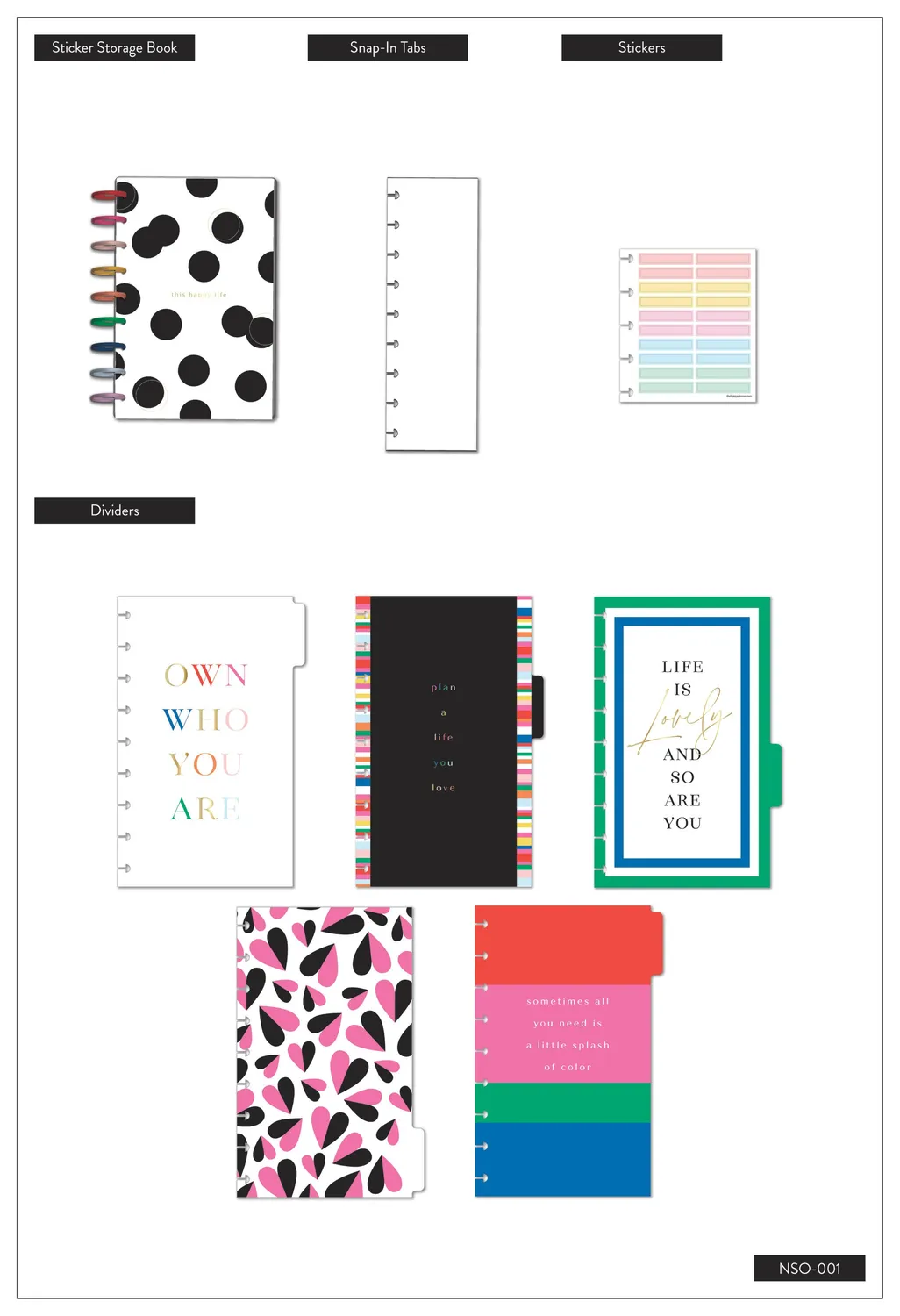 Happy Planner Bold and Bright organiseur stickers à disques