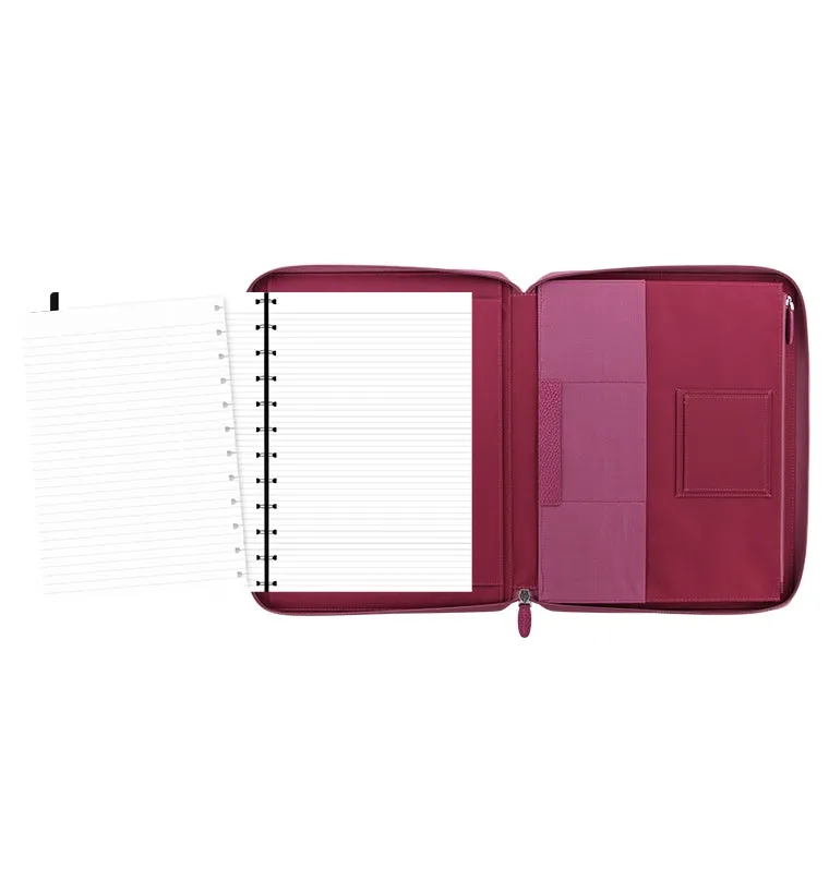 Filofax Finsbury A4 porte-documents zippé framboise