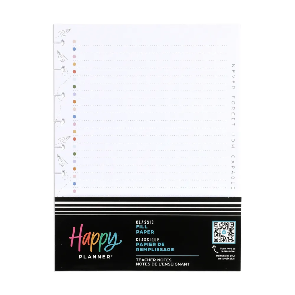 Happy Planner Teacher Notes Classic recharge 40 feuilles bullet
