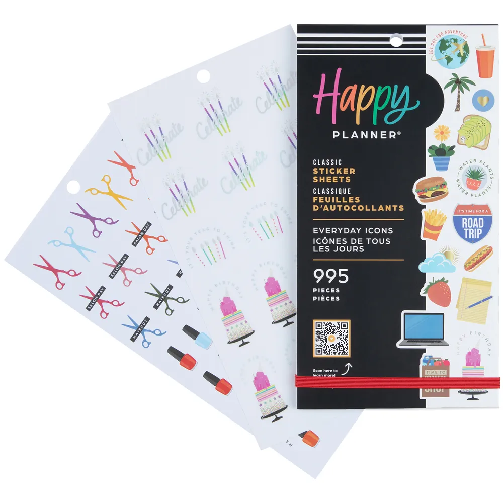 Happy Planner Everyday Icons stickers Classic 995 icônes
