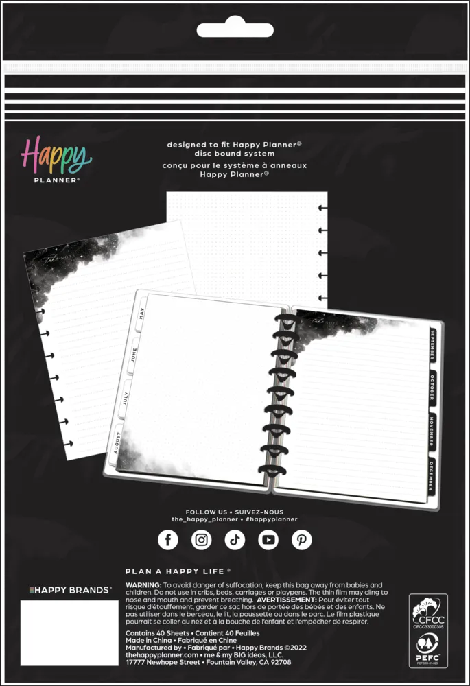 Happy Planner Celestial Elegance papier ligné Classic 40 feuilles