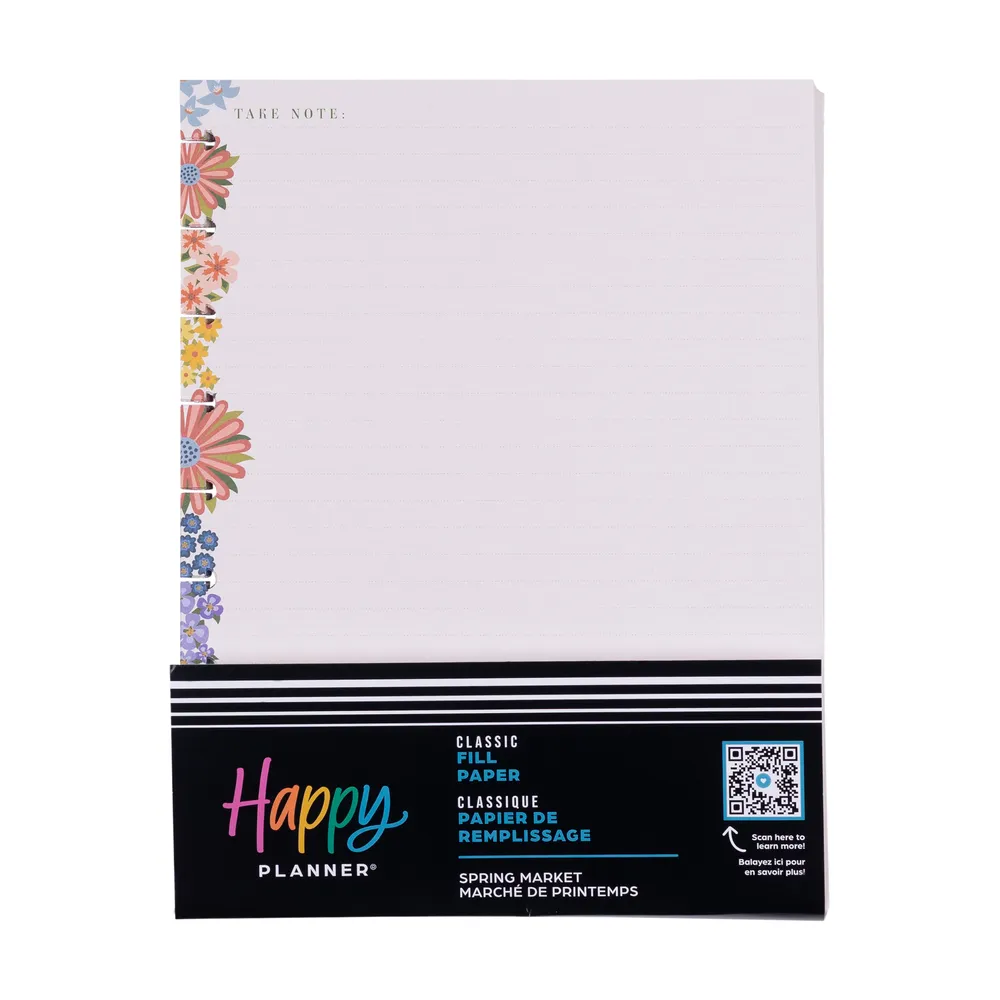Happy Planner Spring Market recharge classic pointillé ligné 40 feuilles