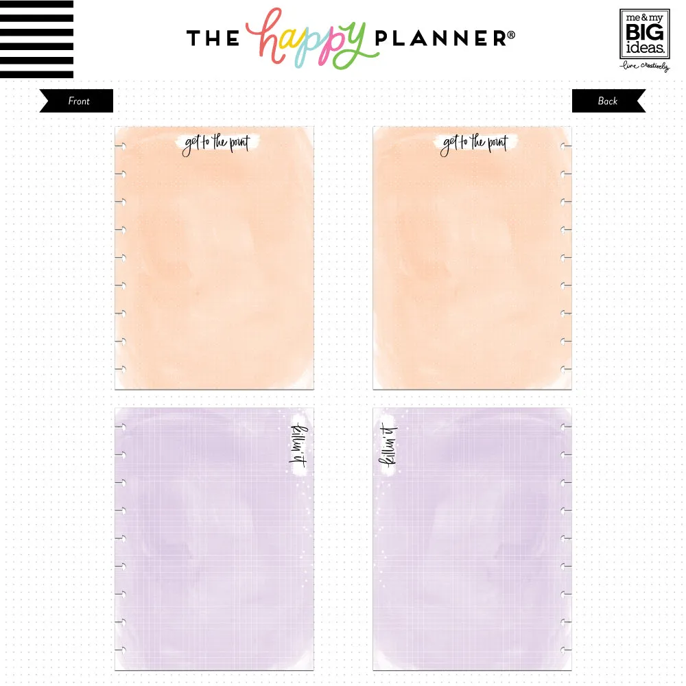 Happy Planner Watercolor Classic recharge papier 60 feuilles ligné
