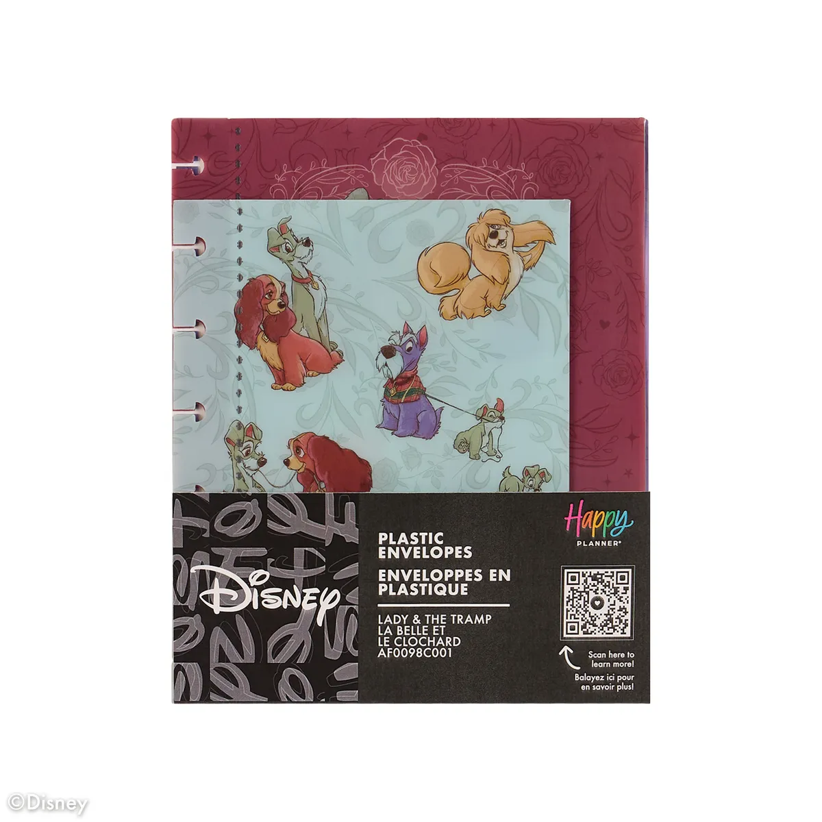 Happy Planner Disney Lady & the Tramp pochettes x3 plastique