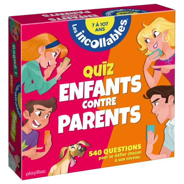Les Incollables Famille Enfants vs Parents boîte quiz 3 niveaux