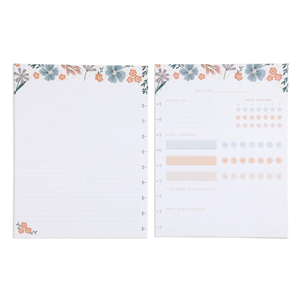 Happy Planner Florals Big recharge papier bien-être 40 pages