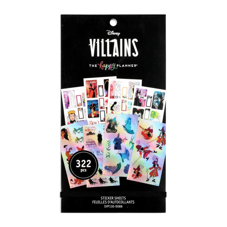 Happy Planner Disney Villains stickers 30 planches 322 pièces