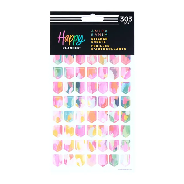 Happy Planner Bright & Brushy stickers 10 feuilles couleur
