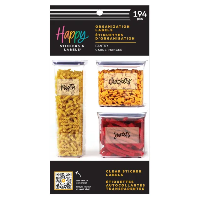 Happy Planner Pantry étiquettes organisation bocaux transparentes