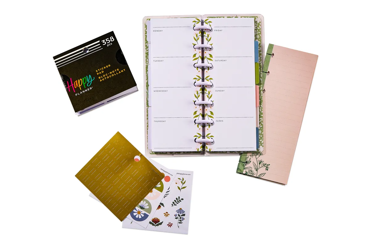Happy Planner Botanical Blooms planner mini sans date floral