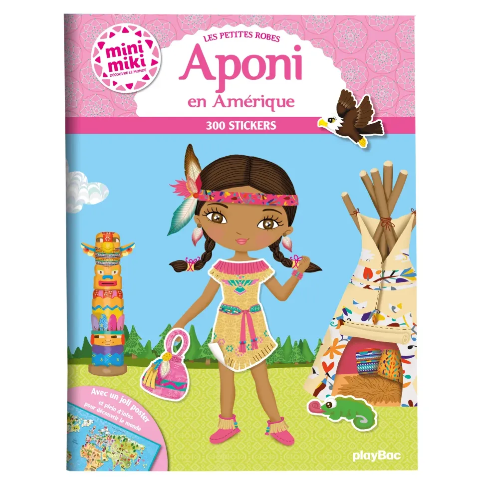 Frigobloc Minimiki Les petites robes d'Aponi cahier stickers Amérique