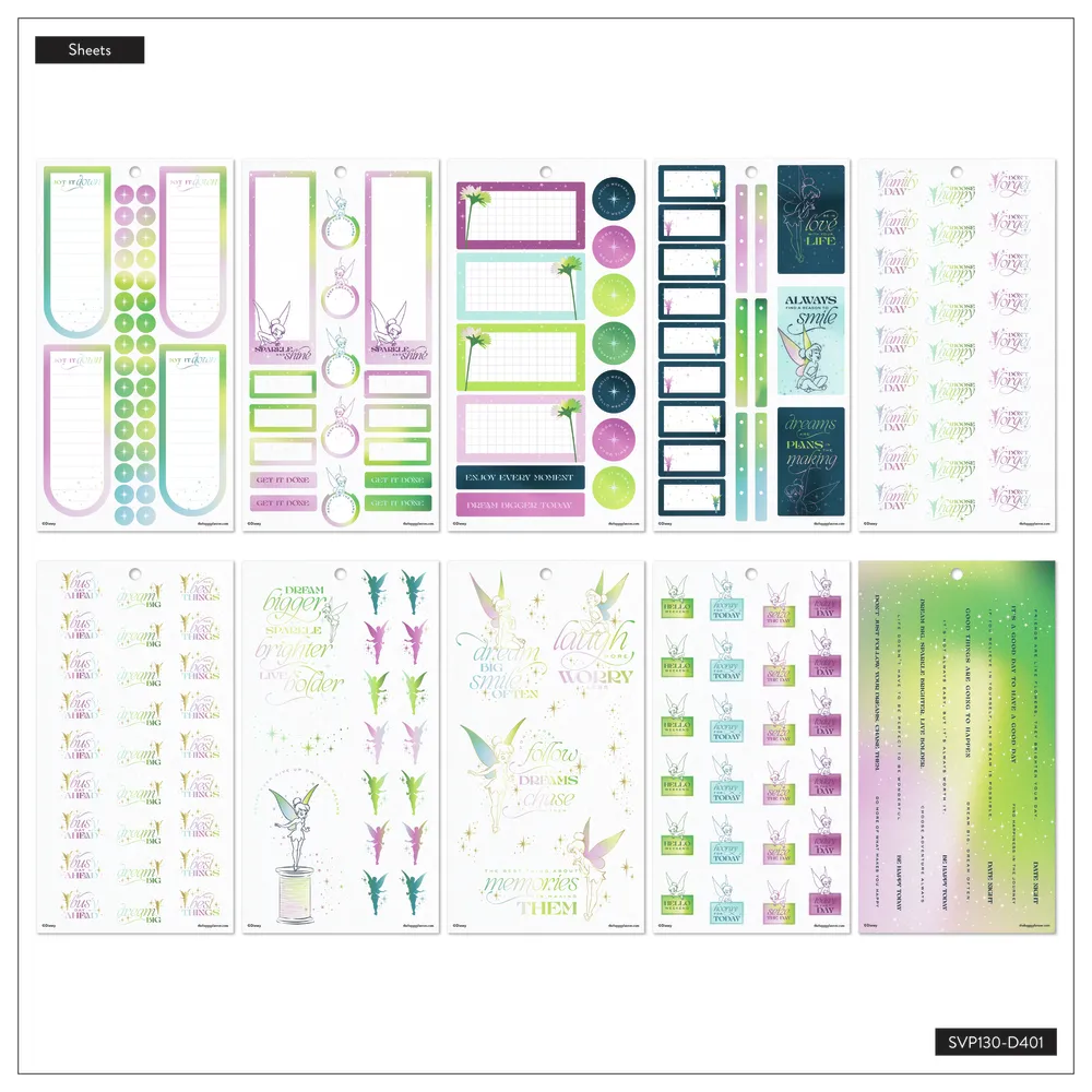 Happy Planner Tinker Bell Stay Sparkly stickers 30 planches