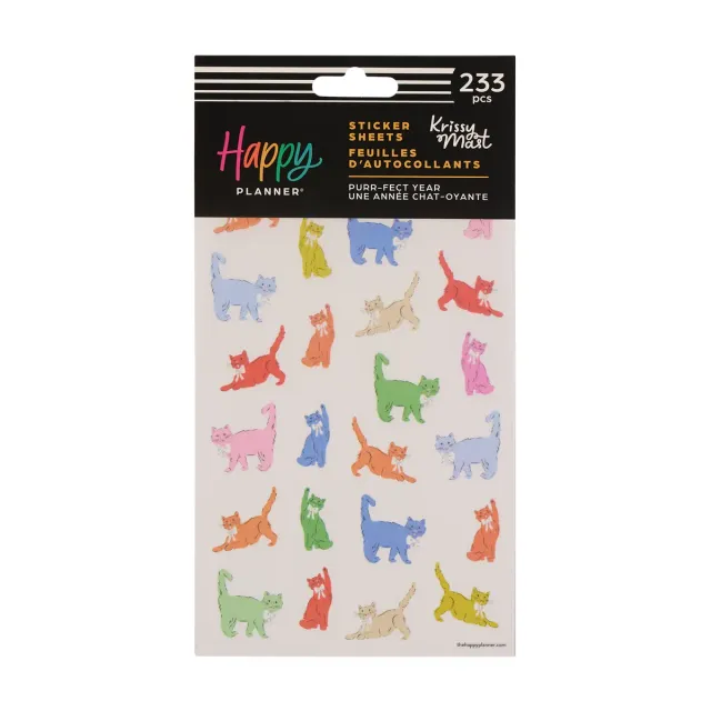 Happy Planner Purrfect Cats stickers chats 10 planches